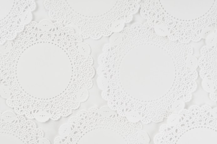White lace doilies