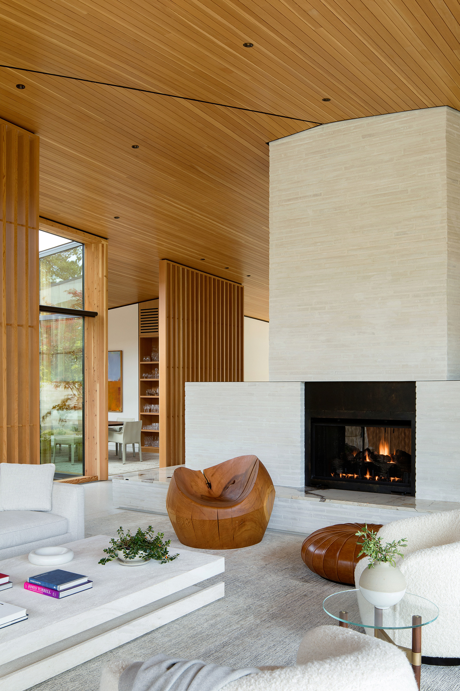 Fireplace Living Room Riverfront Home by Hacker