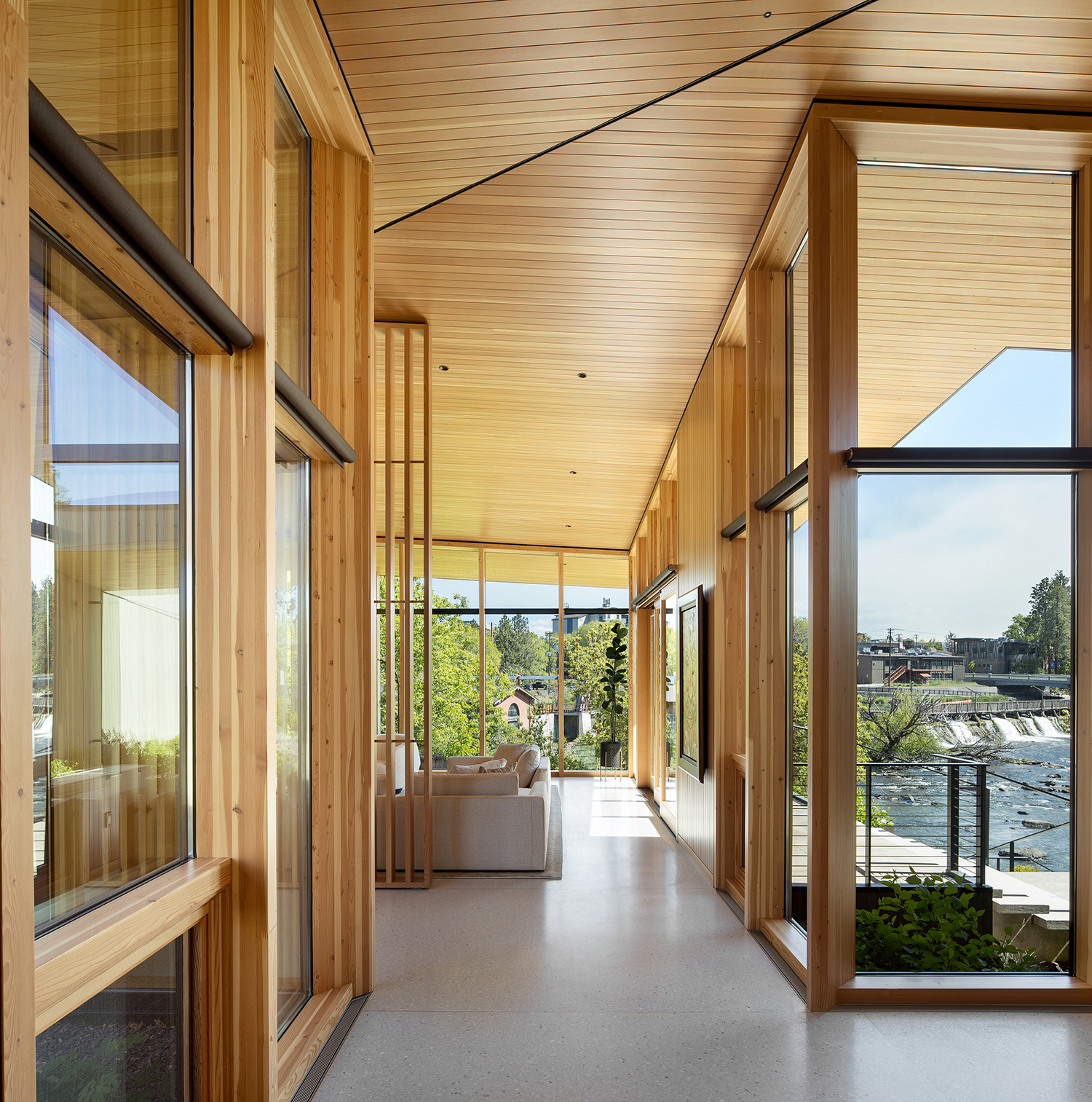 Hallway Riverfront Home by Hacker