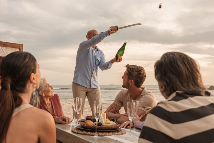 Champagne sabre at St. Regis Punta Mita