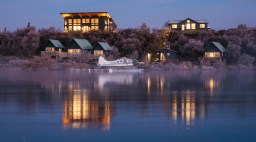 The Lodge at 58 Degrees North Exterior at Twilight