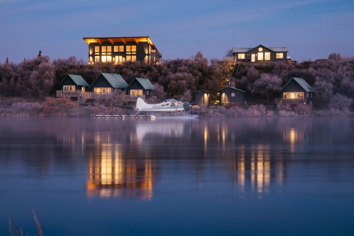 The Lodge at 58 Degrees North Exterior at Twilight