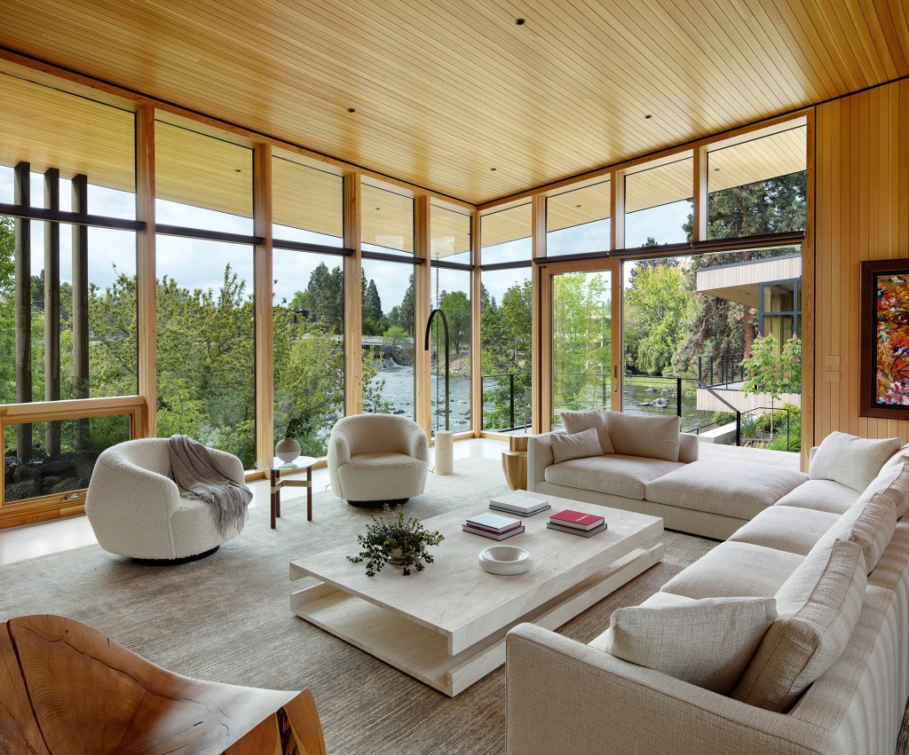 Living Area Riverfront Home by Hacker