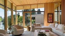 Living Room Windows Riverfront Home by Hacker