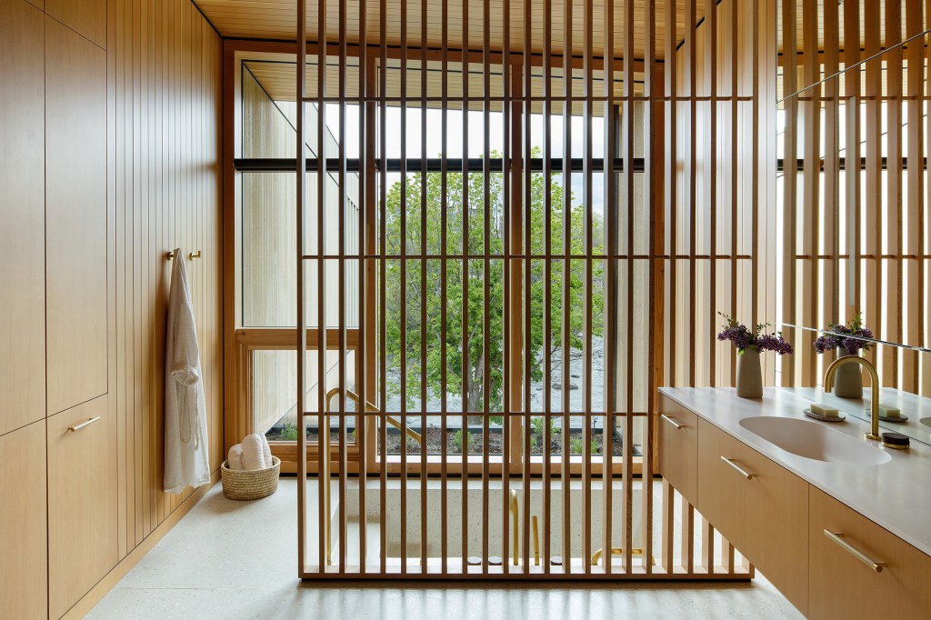 Primary Bathroom Riverfront Home by Hacker