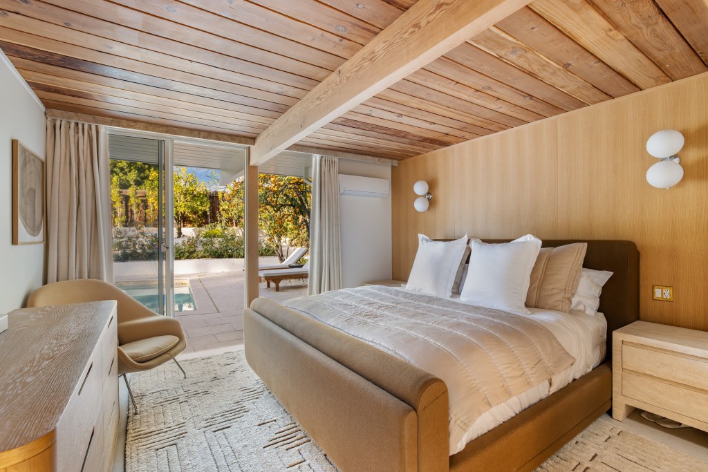 Bedroom at an Eichler home in Thousand Oaks