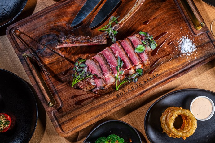 Steak on a wooden board