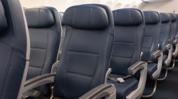 Airplane interior empty seats