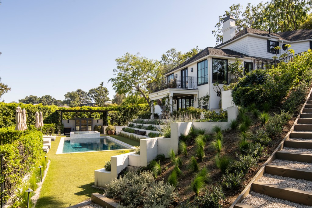 Exterior of Julianne Hough's hillside home