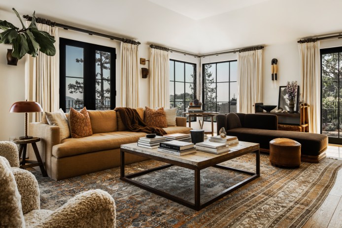 Living area at Julianne Hough's home, designed by Jake Arnold