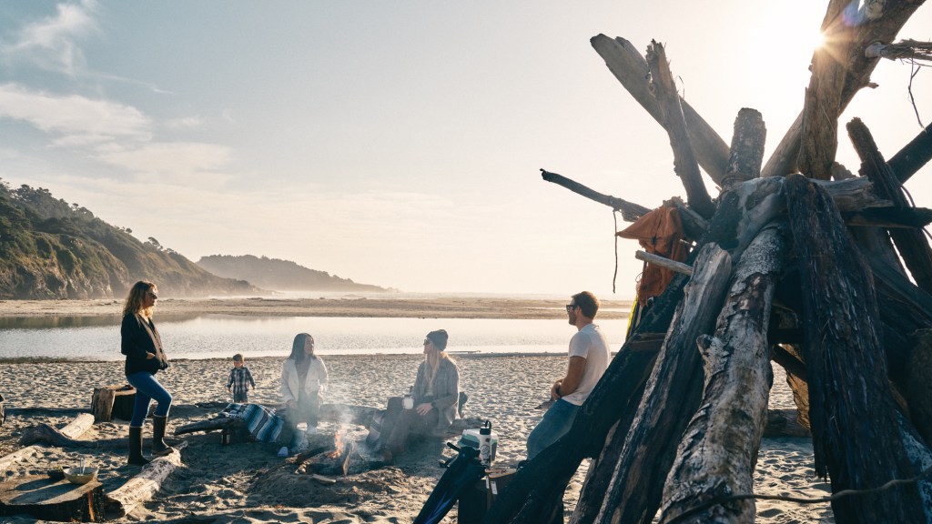 Bonfire at Big River Beach on the Mendocino Coast