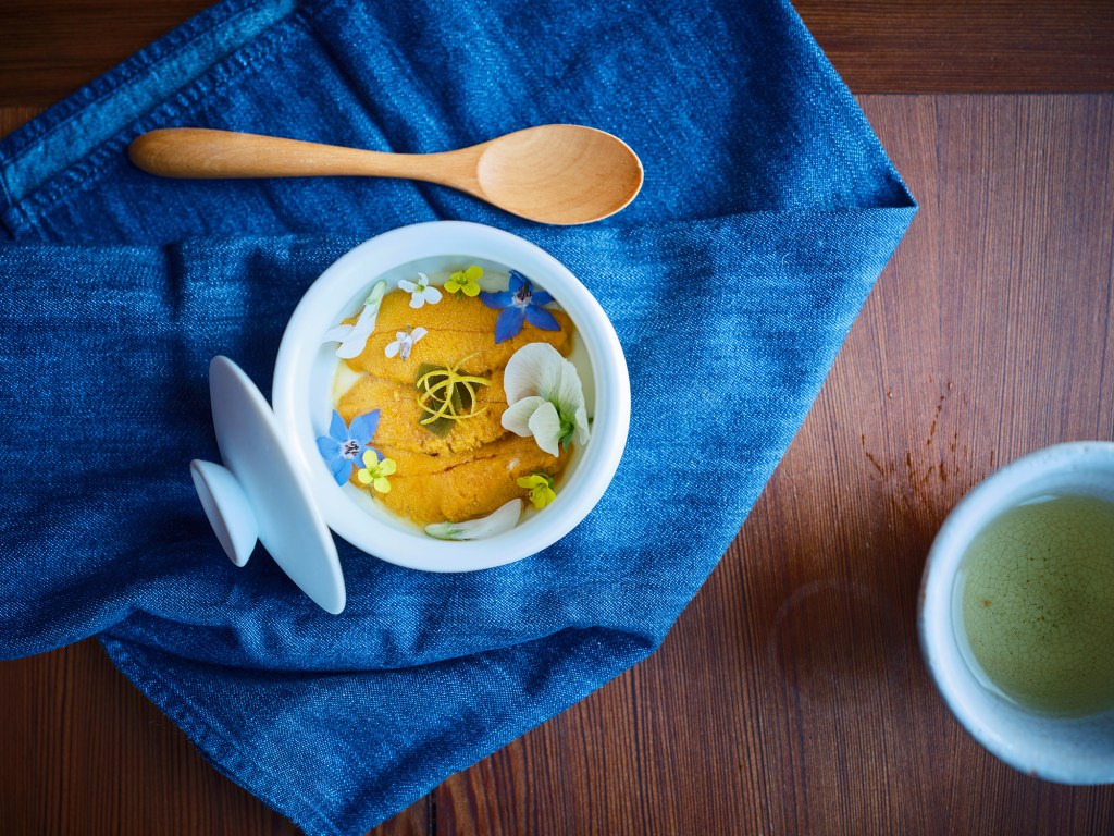 Japanese custard with uni from Harbor House Inn