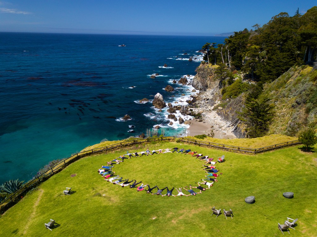 Esalen Aerial Lawn Group Circle