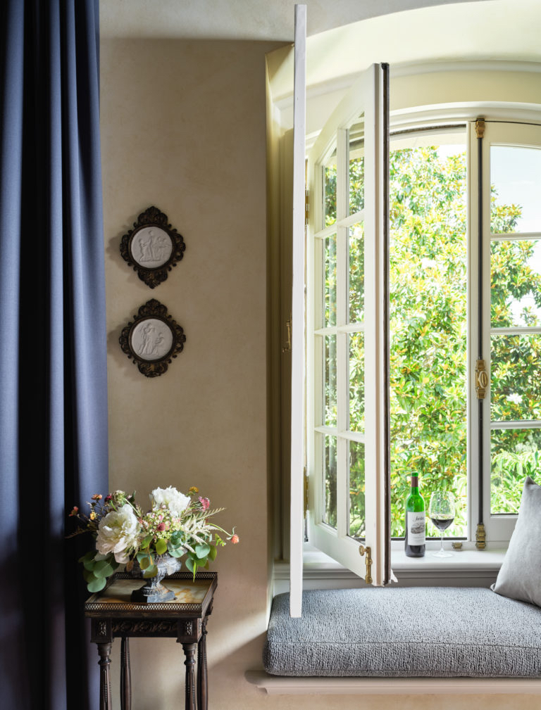 Bedroom window at Jordan Vineyard & Winery