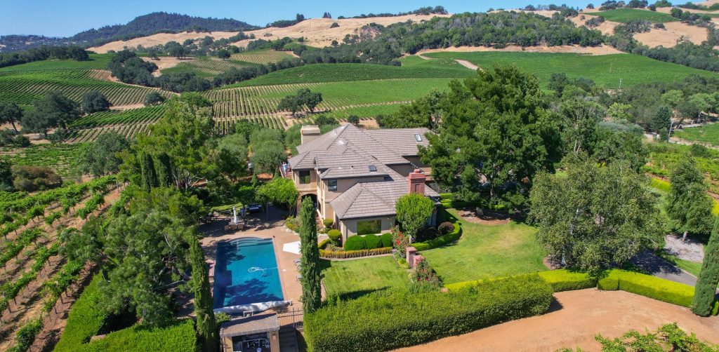 Aerial view of the residence at Limerick Lane