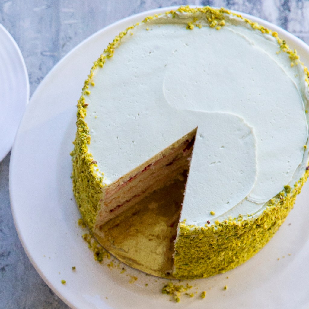 Pistachio Raspberry Cake