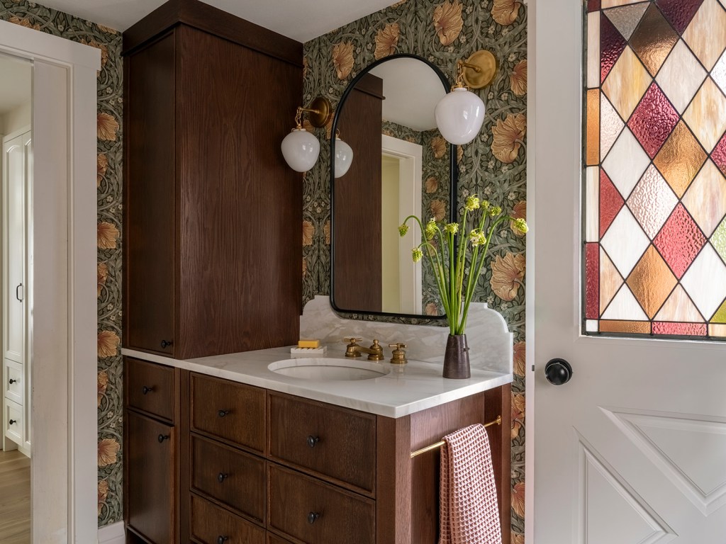 Bathroom in Lake Oswego Cottage by Casework