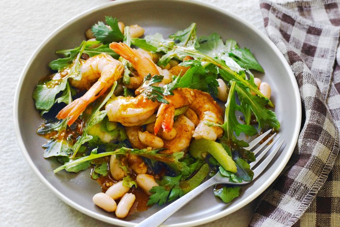 Shrimp and White Bean Salad with Harissa Dressing