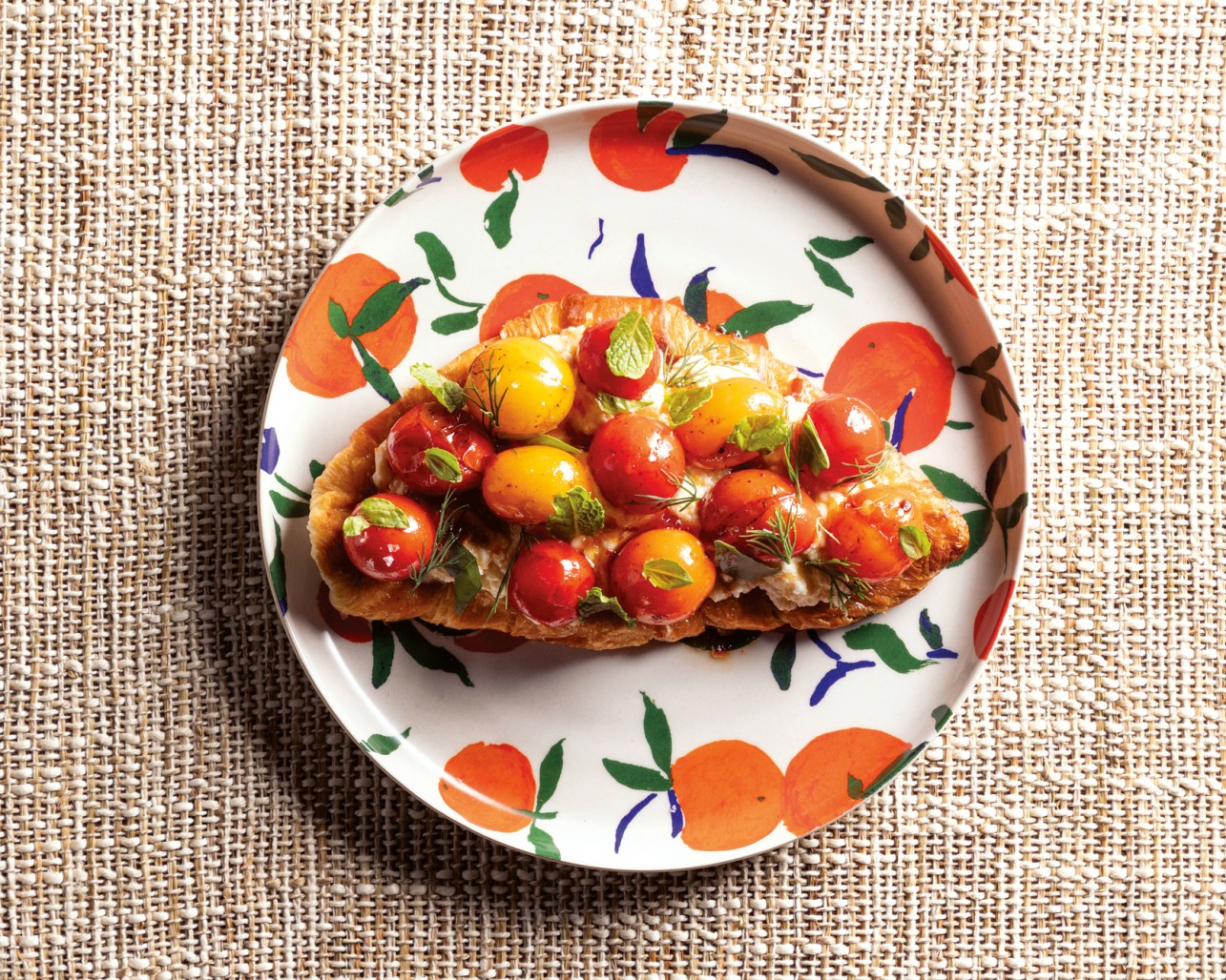 Croissant Toasts with Hot Honey Tomatoes & Whipped Ricotta-image