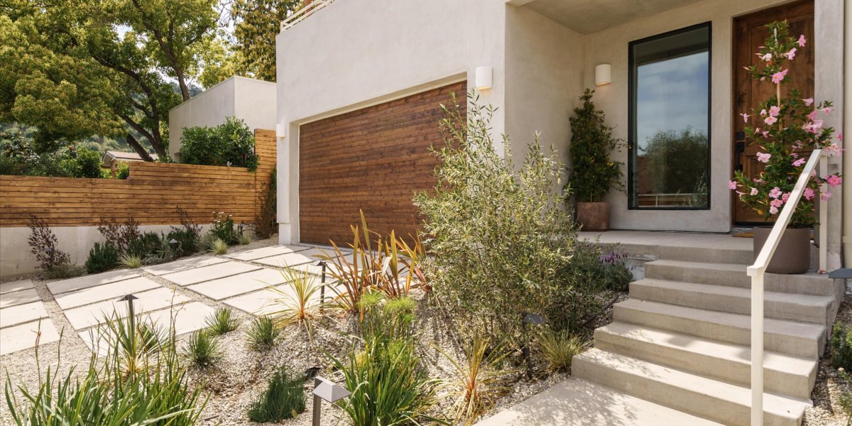 Front Yard with Hardscape and Gravel