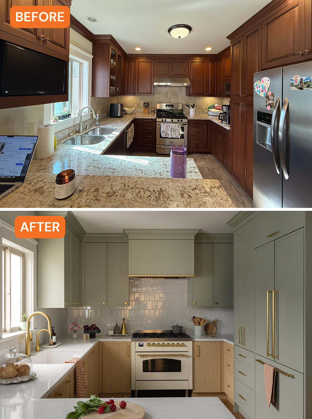 Before and After SF Kitchen Makeover by Gina Rachelle Design