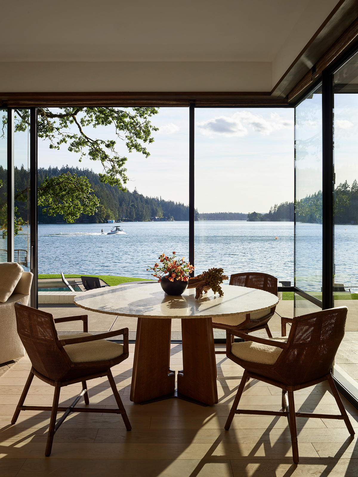 Dining Area PNW Lake House by Philpotts Interiors