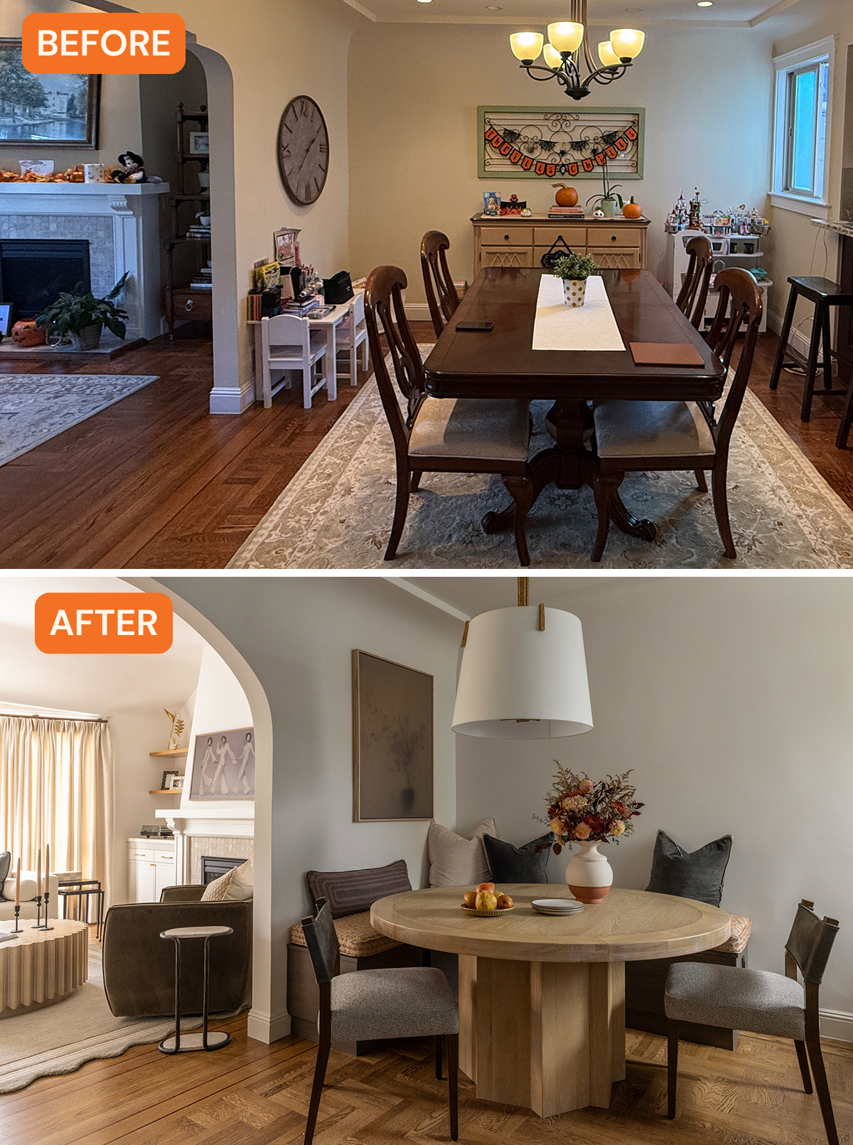 Dining Before and After SF Kitchen Makeover by Gina Rachelle Design