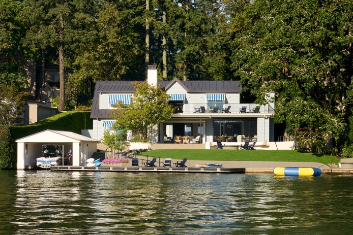Exterior PNW Lake House by Philpotts Interiors