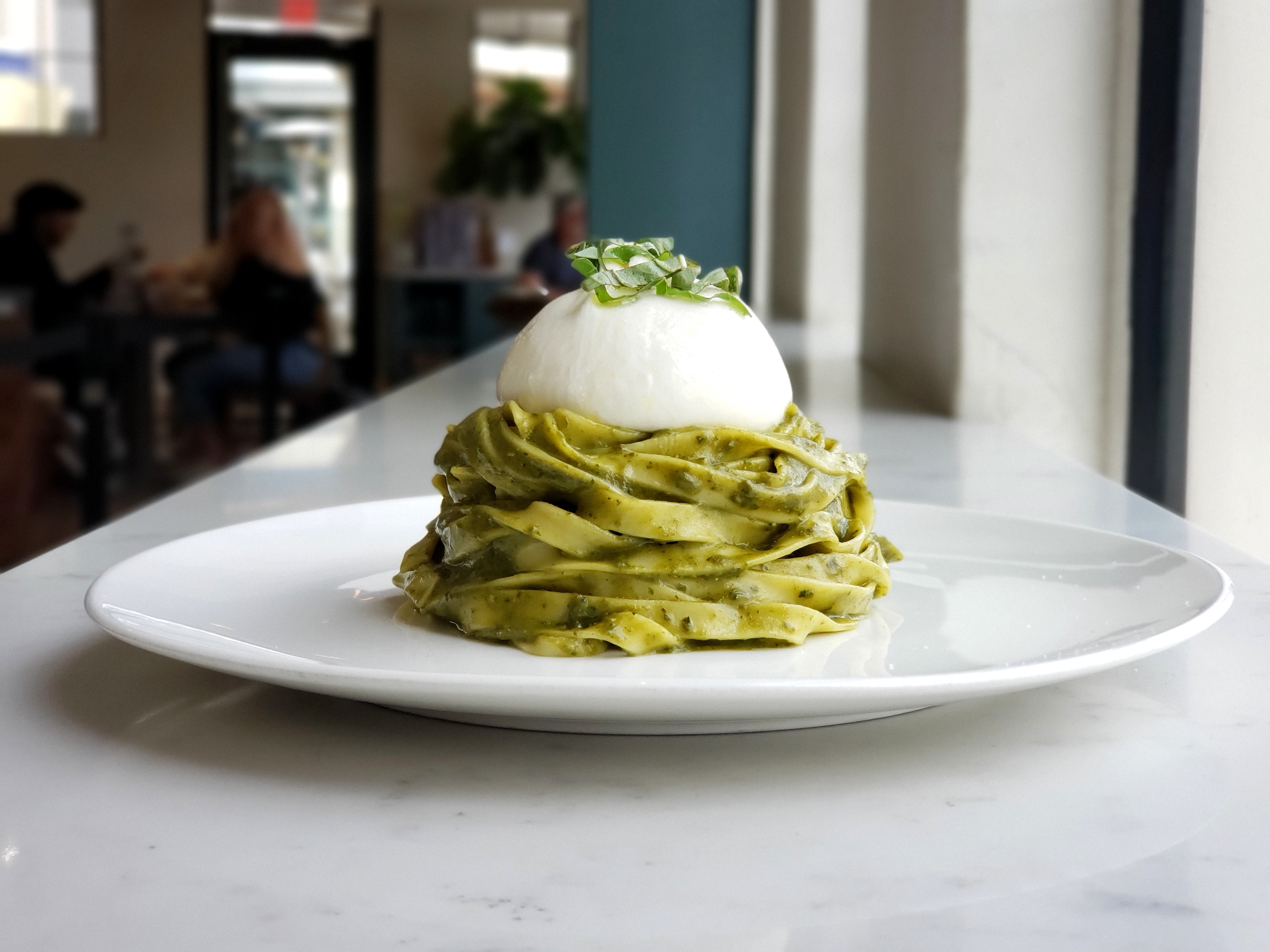 pesto-with-burrata-at-pasta-sisters