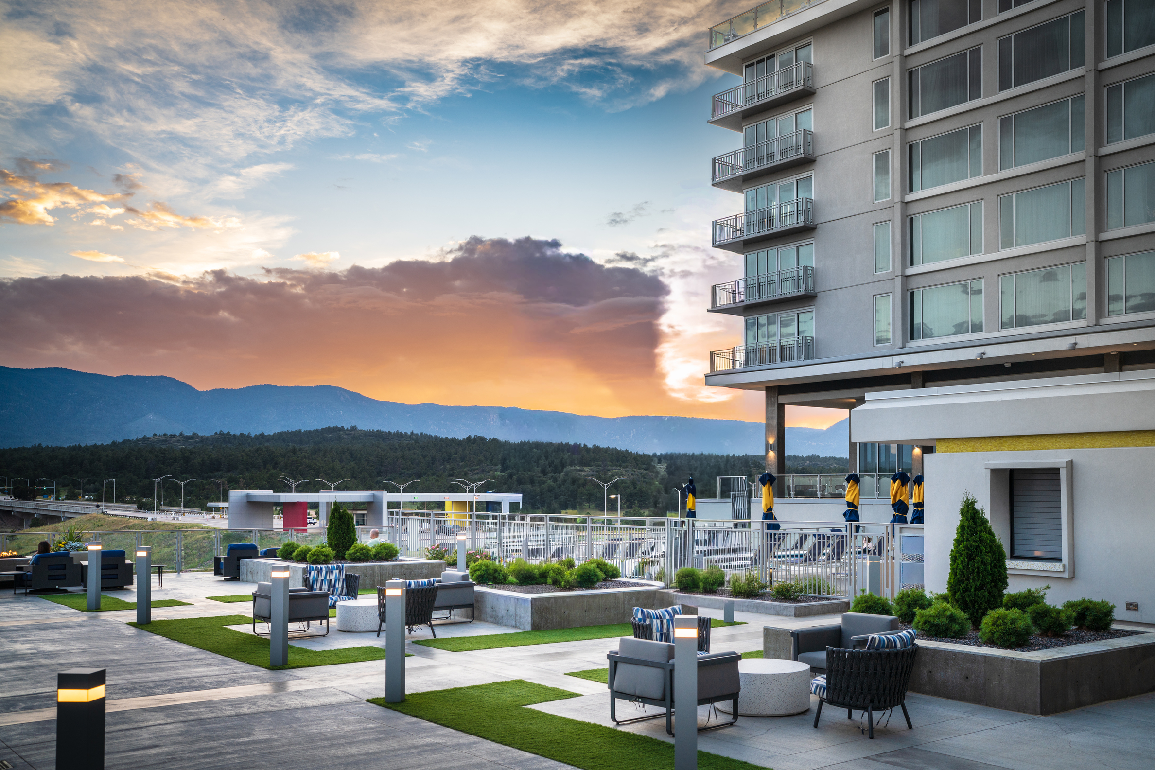 flat-iron-terrance-with-adjacent-pool-overlooking-the-north-entrance-of-the-academy