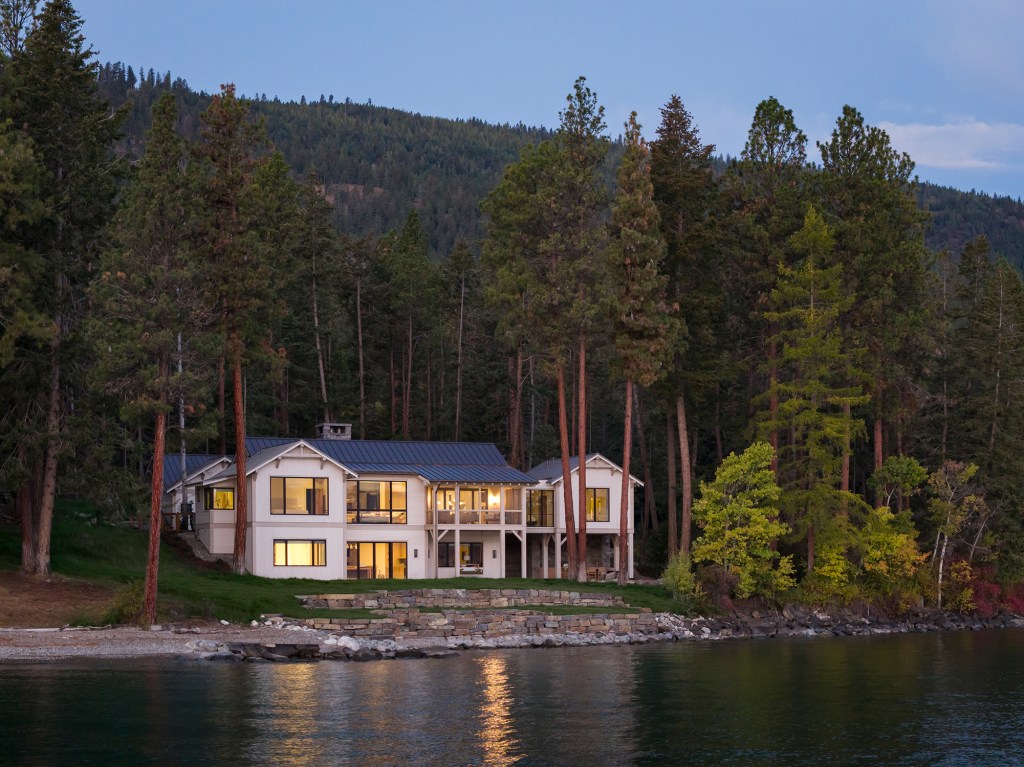 Exterior Flathead Lake House by Pearson Design Group