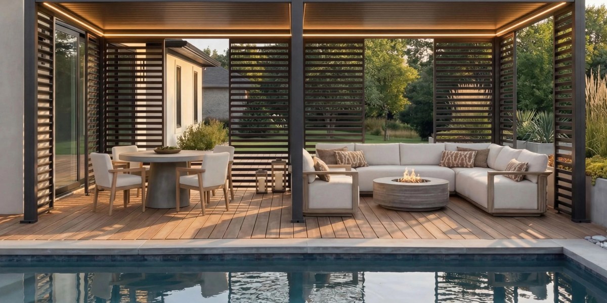 Large Hanso Pergola by a Pool
