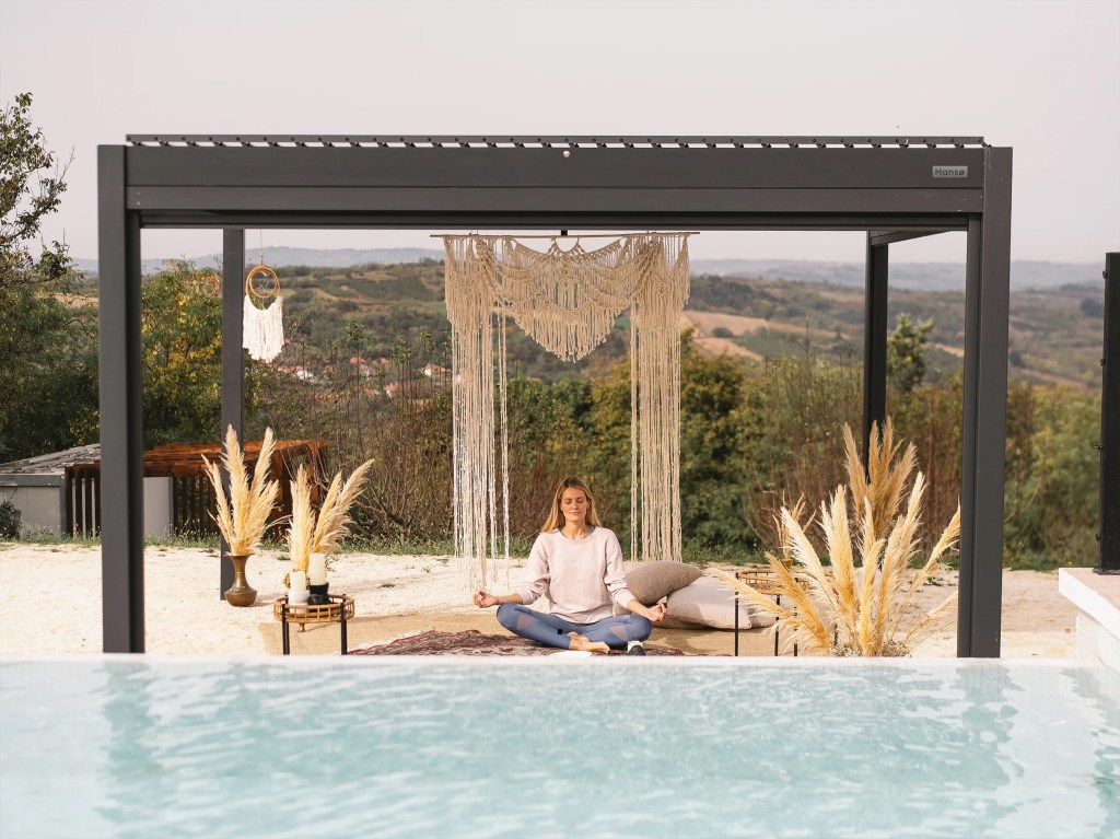 Poolside Meditation in a Hanso Pergola