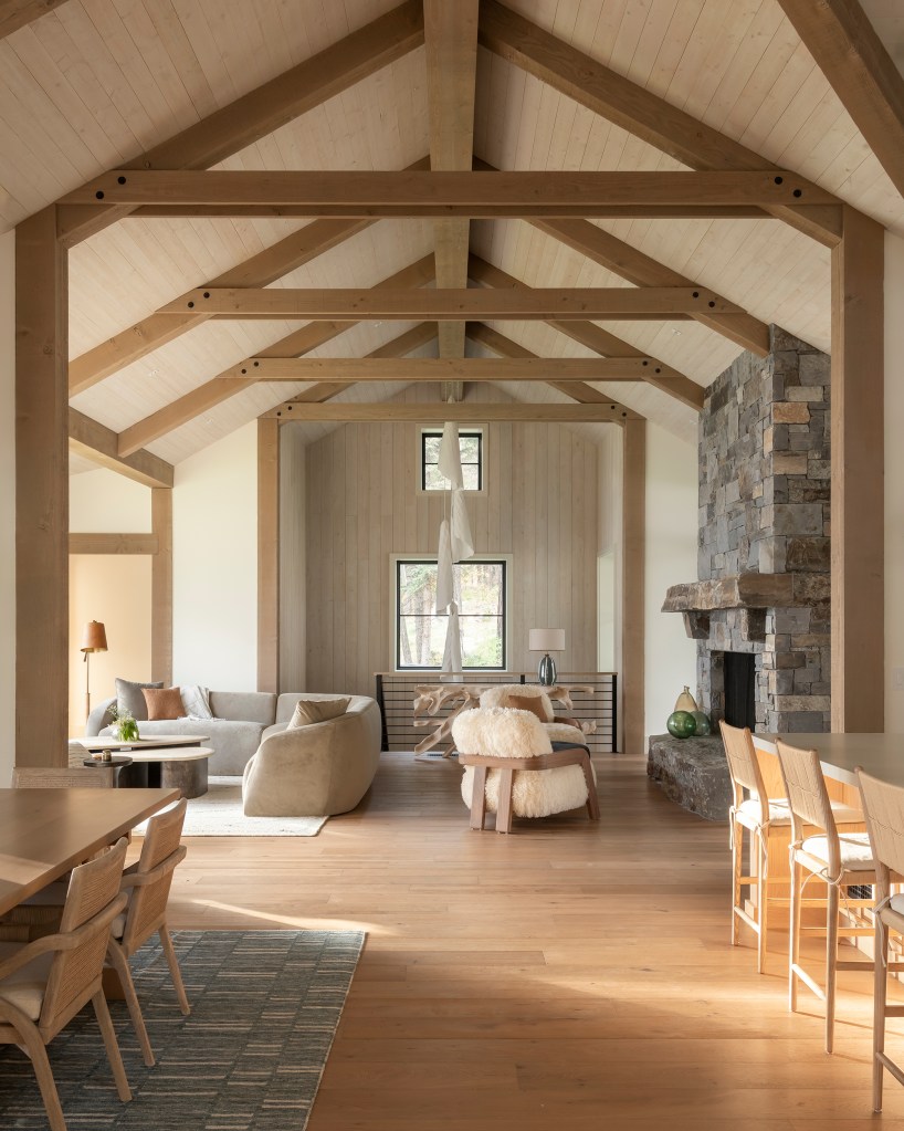 Living Area Flathead Lake House by Pearson Design Group