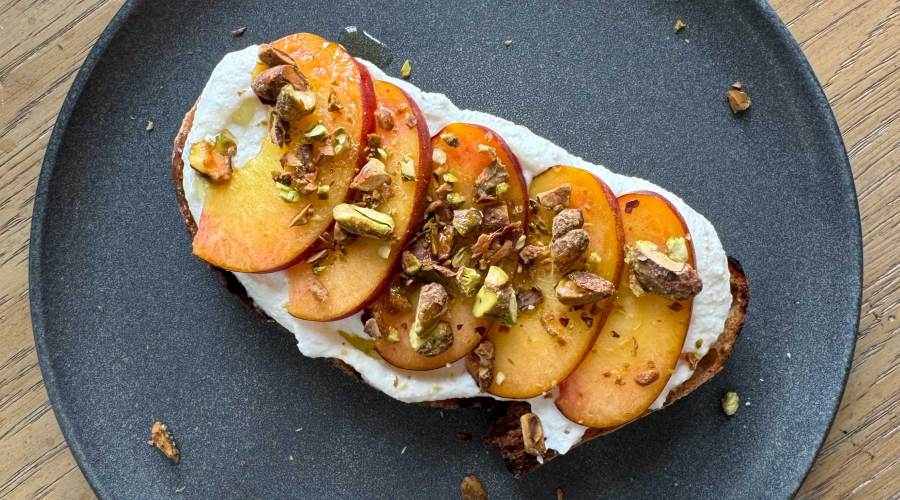 Ricotta Toast with Hot-Honey Pistachios