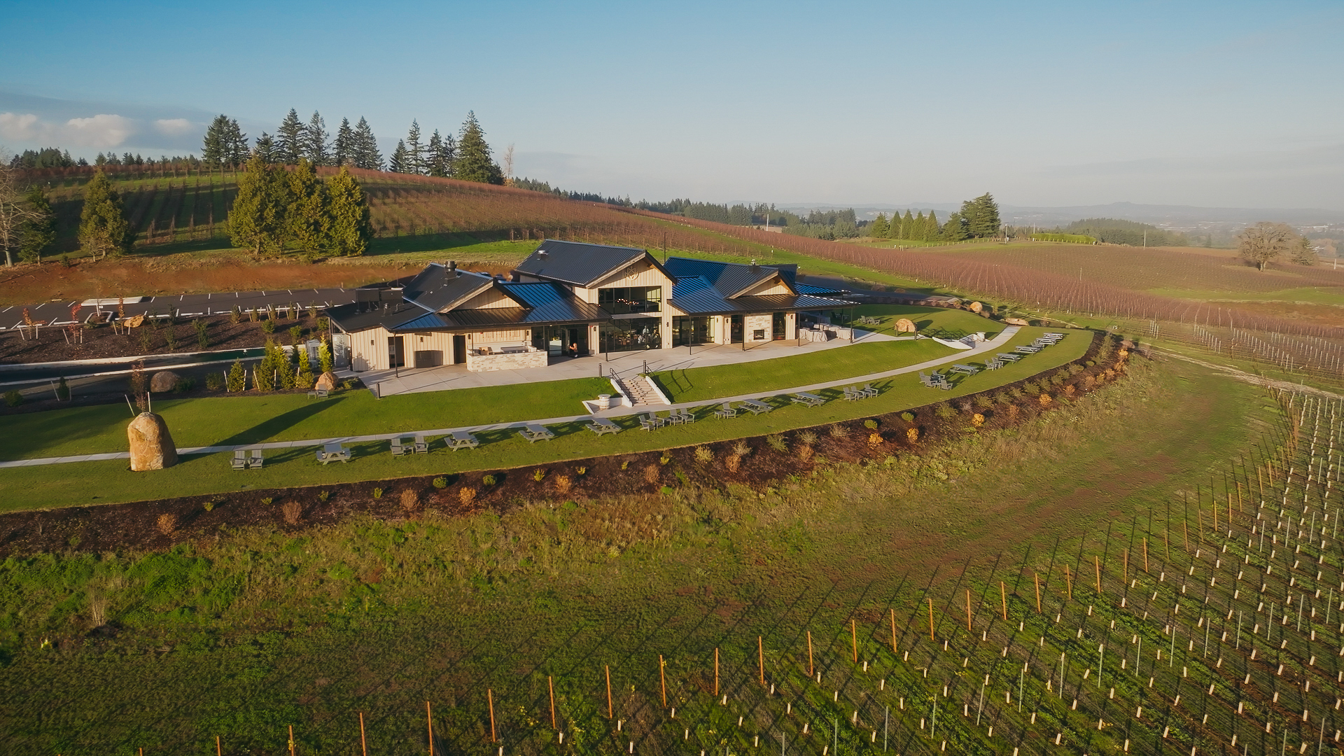 aerial-view-of-chehalem-estate-tasting-room-and-vineyard