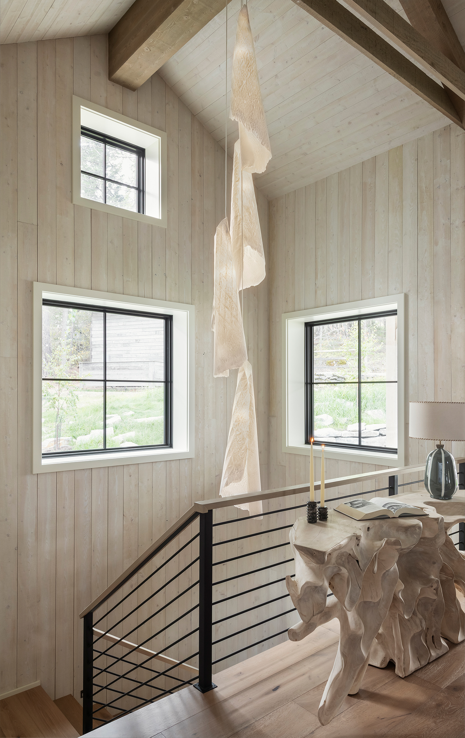Stairs Flathead Lake House by Pearson Design Group