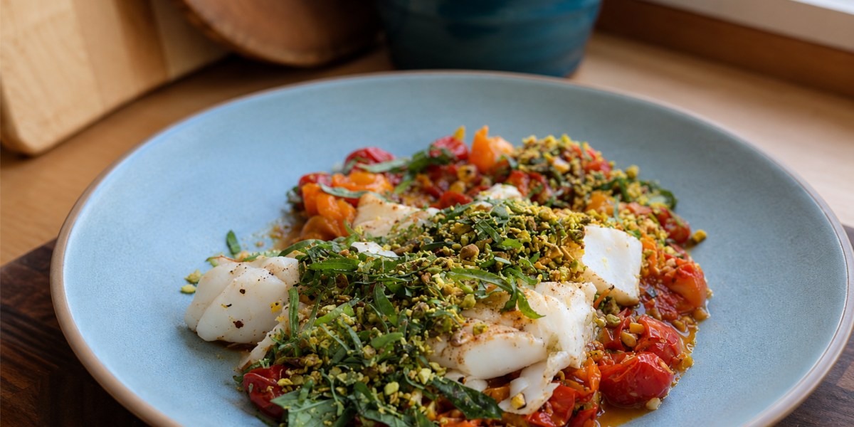 Finished Pistachio Cod Dish