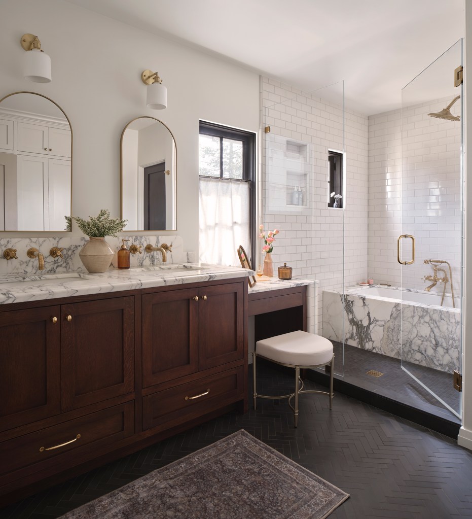 Primary Bathroom San Marino Tudor by HartmanBaldwin
