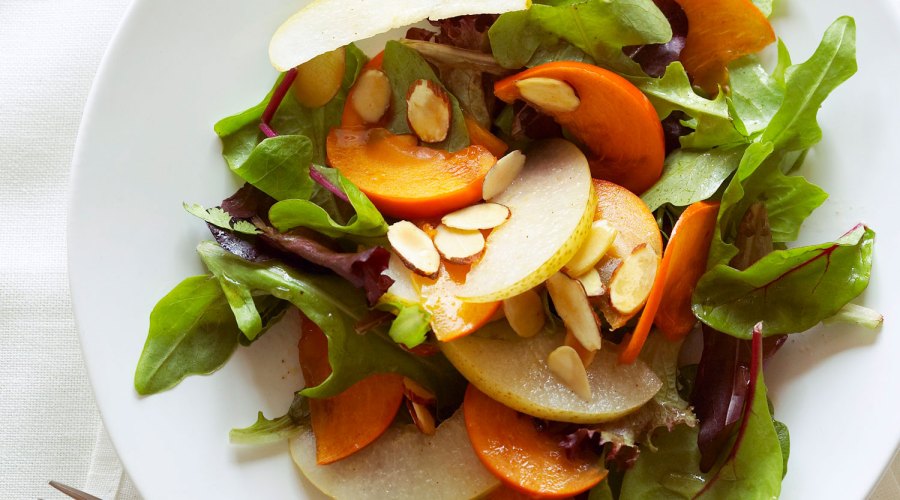 Asian Pear, Persimmon, and Almond Salad