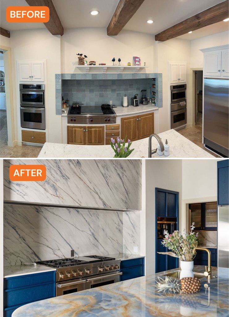Before and After Range in Palisades Kitchen by Corner