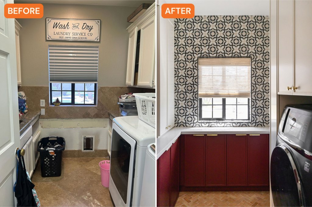 Before and After Laundry Room Makeover Kim Dee Designs