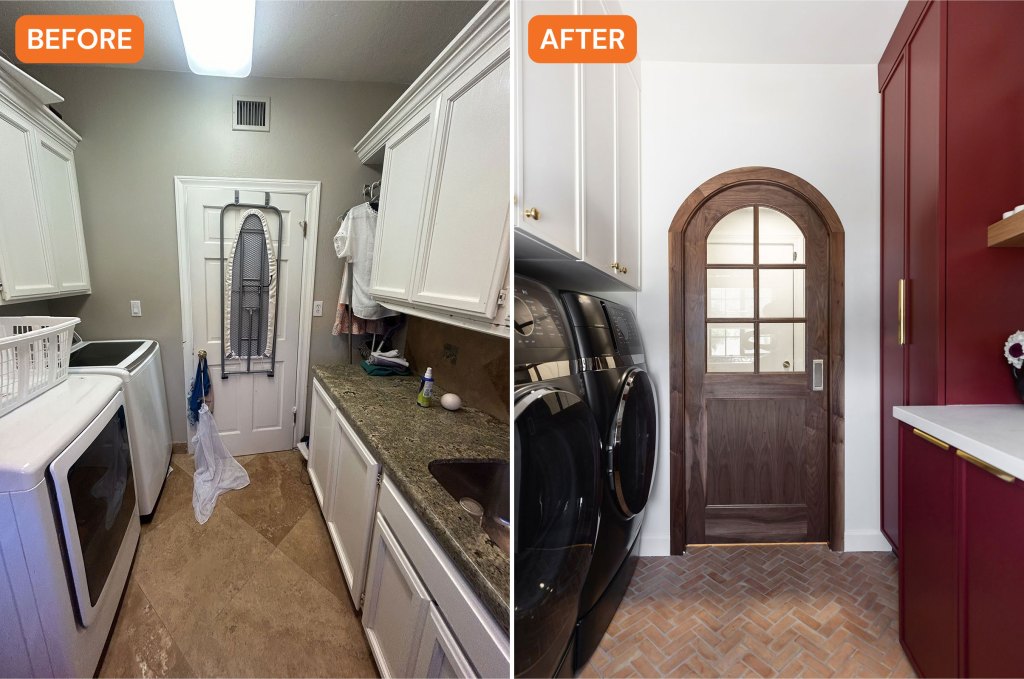 Door Before and After Laundry Room Makeover Kim Dee Designs