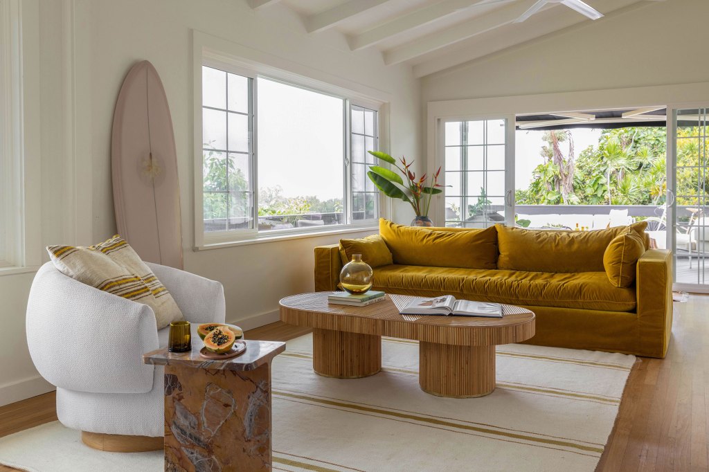 Living Area Sofa Hawaiian Surf Cabin by Sun Soul Style Interiors