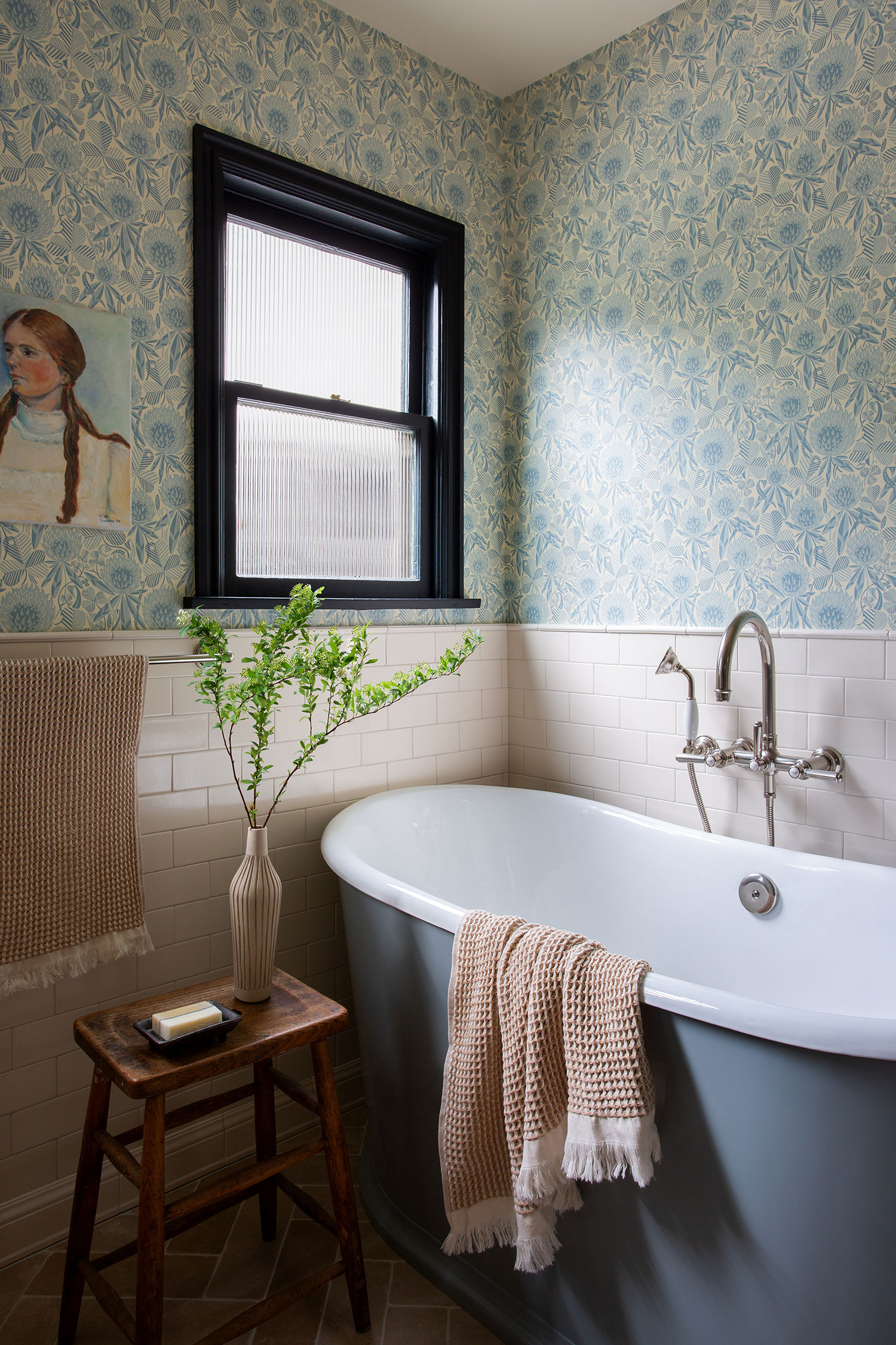 Primary Bathroom Bathtub L.A. Tudor Revival by Amy Sklar