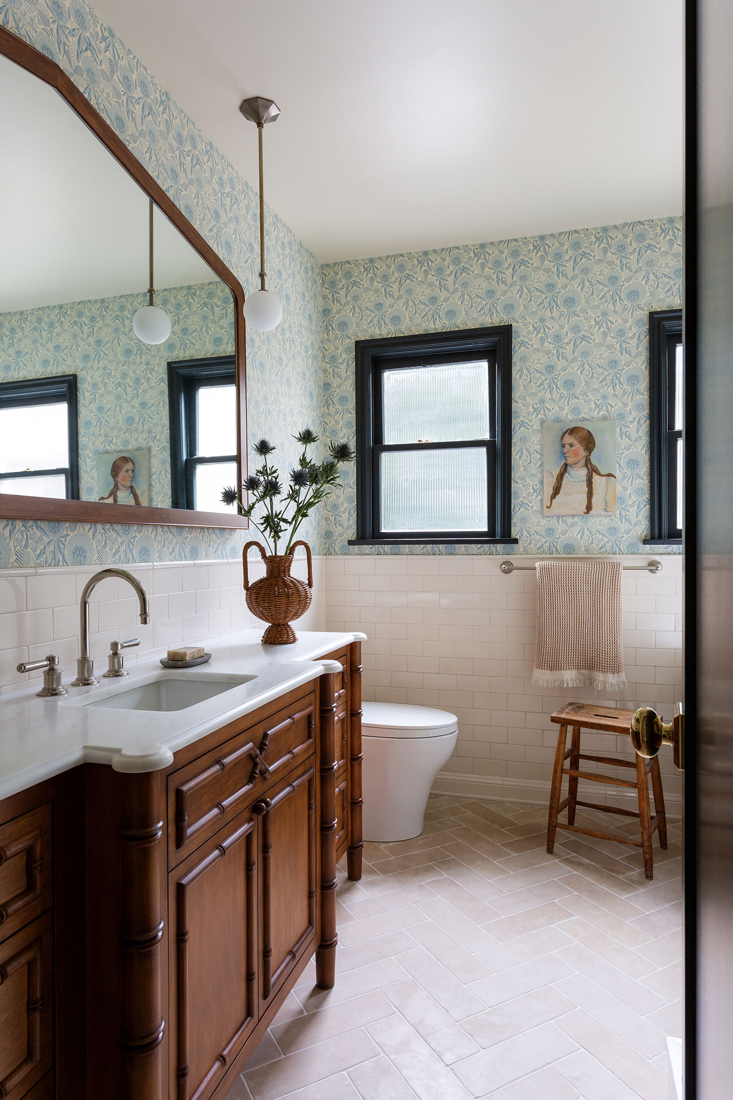 Primary Bathroom L.A. Tudor Revival by Amy Sklar