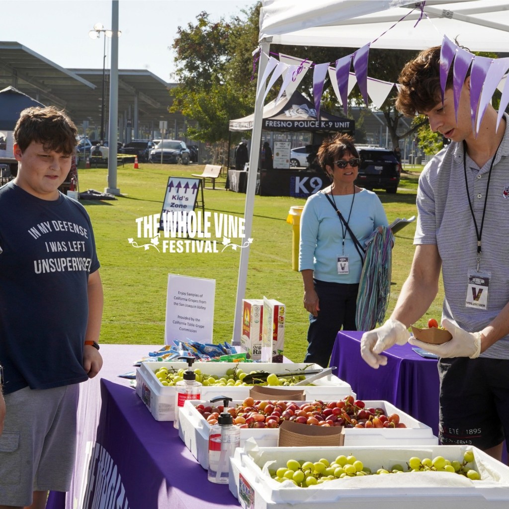 Table grape serving station.