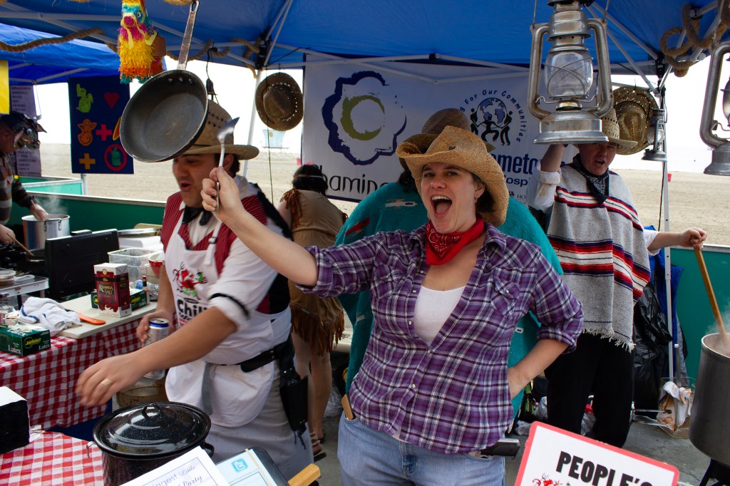 Cook-off contestant stand.