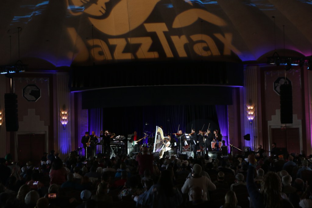 Jazz band performing inside Avalon Casino ballroom.