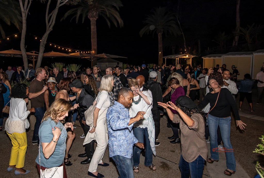 People dancing at JazzTrax Festival.